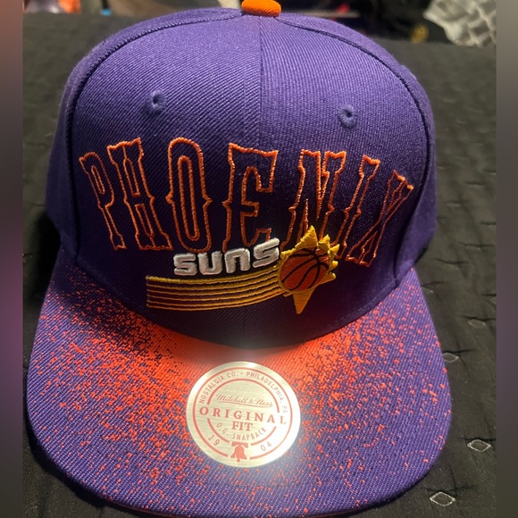 Phoenix Suns Hat Cap Snap Back Mitchell & Ness Purple Orange Men NBA OSFA